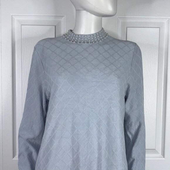 LEO & UGO large women's Baby blue sweater with pearl - Picture 2 of 2